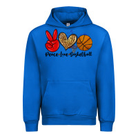Cobalt peace love basketball Urban Hoodie - Zillion Design Studio