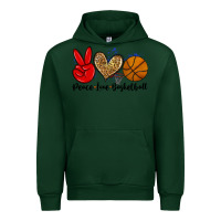 Forest Green peace love basketball Urban Hoodie - Zillion Design Studio