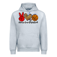 Heather Grey peace love basketball Urban Hoodie - Zillion Design Studio
