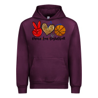 Mauve Wine peace love basketball Urban Hoodie - Zillion Design Studio