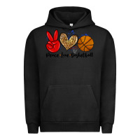 Pigment Black peace love basketball Urban Hoodie - Zillion Design Studio
