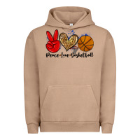 Pigment Burro peace love basketball Urban Hoodie - Zillion Design Studio