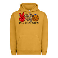 Pigment Peanut Butter peace love basketball Urban Hoodie - Zillion Design Studio