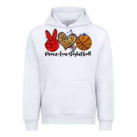White peace love basketball Urban Hoodie - Zillion Design Studio