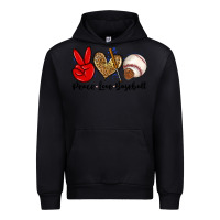 Black peace love baseball Urban Hoodie - Zillion Design Studio