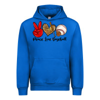 Cobalt peace love baseball Urban Hoodie - Zillion Design Studio