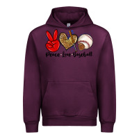 Mauve Wine peace love baseball Urban Hoodie - Zillion Design Studio
