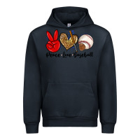 Navy peace love baseball Urban Hoodie - Zillion Design Studio