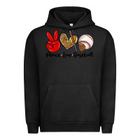 Pigment Black peace love baseball Urban Hoodie - Zillion Design Studio