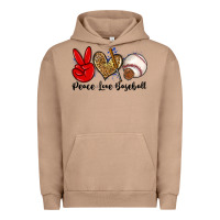 Pigment Burro peace love baseball Urban Hoodie - Zillion Design Studio