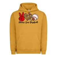 Pigment Peanut Butter peace love baseball Urban Hoodie - Zillion Design Studio
