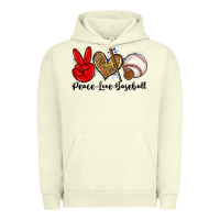 Pigment Pistachio peace love baseball Urban Hoodie - Zillion Design Studio