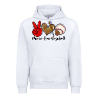 White peace love baseball Urban Hoodie - Zillion Design Studio