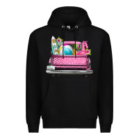 Black summer pink truck beach Premium Hoodie - texasbilliewilder