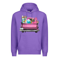 Purple summer pink truck beach Premium Hoodie - texasbilliewilder