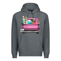 Rock summer pink truck beach Premium Hoodie - texasbilliewilder