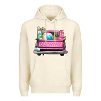 Sandshell summer pink truck beach Premium Hoodie - texasbilliewilder