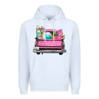White summer pink truck beach Premium Hoodie - texasbilliewilder