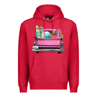 Cardinal summer pink truck beach Premium Hoodie - texasbilliewilder