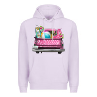 Lilac summer pink truck beach Premium Hoodie - texasbilliewilder