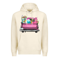 Tofu summer pink truck beach Premium Hoodie - texasbilliewilder