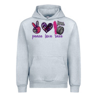 Heather Grey peace love race Urban Hoodie - texasbilliewilder