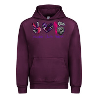 Mauve Wine peace love race Urban Hoodie - texasbilliewilder