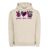 Pigment French Oak peace love race Urban Hoodie - texasbilliewilder