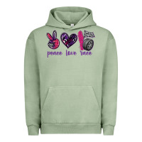 Pigment Oil Green peace love race Urban Hoodie - texasbilliewilder