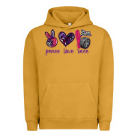 Pigment Peanut Butter peace love race Urban Hoodie - texasbilliewilder