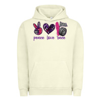 Pigment Pistachio peace love race Urban Hoodie - texasbilliewilder