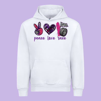 Peace Love Race Urban Hoodie Designed By Texasbilliewilder