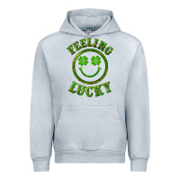 Heather Grey feeling lucky with leopard Urban Hoodie - RanaPortraitStore