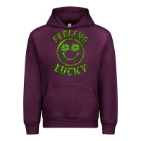 Mauve Wine feeling lucky with leopard Urban Hoodie - RanaPortraitStore