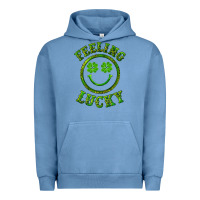 Pigment Pebble Blue feeling lucky with leopard Urban Hoodie - RanaPortraitStore