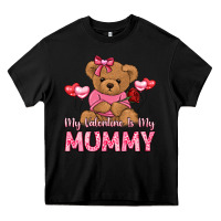 Black my valentine is my mummy Heavy Core Tee - LillyAllenDesigns