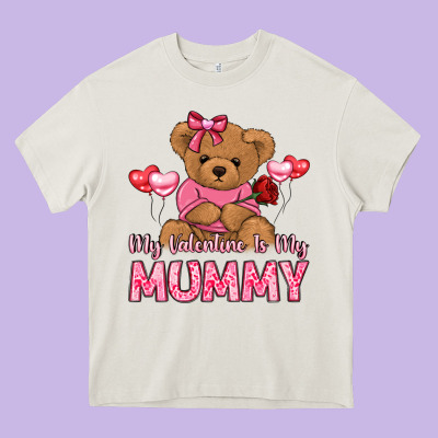 My Valentine Is My Mummy Heavy Core Tee Designed By Lillyallendesigns