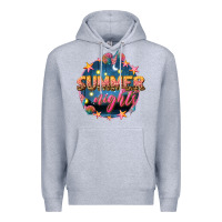 Heather Grey summer nights Premium Hoodie - texasbilliewilder