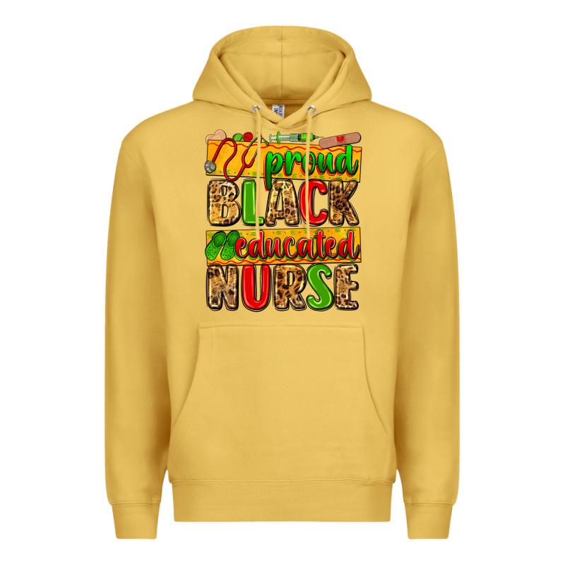 Proud Black Educated Nurse Premium Hoodie by Zillion Design Studio | Teevron