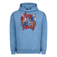 Pigment Pebble Blue hey batter batter swing Urban Hoodie - Zillion Design Studio
