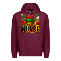 Burgundy black strong proud nurse Premium Hoodie - Zillion Design Studio