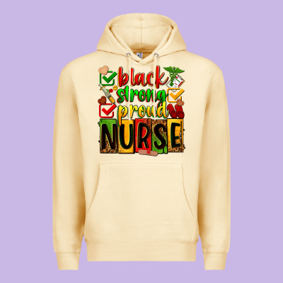Black Strong Proud Nurse Premium Hoodie Designed By Zillion Design Studio