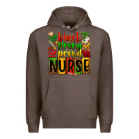 Coffee black strong proud nurse Premium Hoodie - Zillion Design Studio