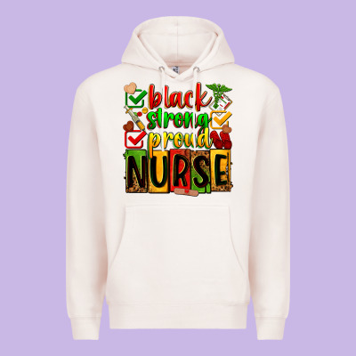 Black Strong Proud Nurse Premium Hoodie Designed By Zillion Design Studio