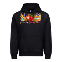 Black peace love teach Urban Hoodie - texasbilliewilder