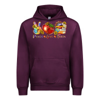 Mauve Wine peace love teach Urban Hoodie - texasbilliewilder