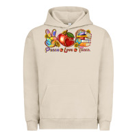Pigment French Oak peace love teach Urban Hoodie - texasbilliewilder