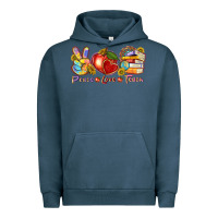 Pigment Midnight Navy peace love teach Urban Hoodie - texasbilliewilder