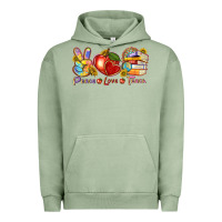 Pigment Oil Green peace love teach Urban Hoodie - texasbilliewilder