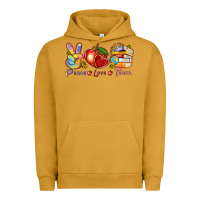 Pigment Peanut Butter peace love teach Urban Hoodie - texasbilliewilder